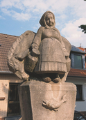 Poller Milchmädchen-Denkmal in Köln-Poll (© Günther Ventur)