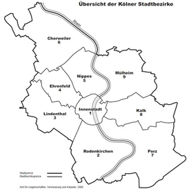 Karte der Stadtbezirke (&copy; Stadt Köln)
