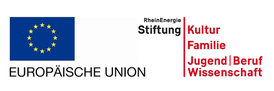 Logo Europäische Union und Logo RheinEnergie Stiftung Kultur Familie Jugend Beruf Wissenschaft
