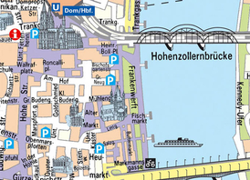 Stadtplan mit Informationen für Touristen (© Stadt Köln)