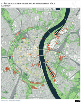 Ergebnisplan Masterplan Innenstadt Köln (&copy; Unternehmer für die Region Köln e. V. - Entwurf Albert Speer & Partner GmbH Frankfurt a. M.)
