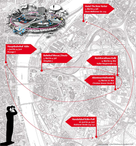 Ausstellungsstandorte Rechtsrheinische Perspektiven, Quelle: DOM publishers (© Stadt Köln)