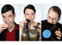 Drei Halbporträtfotos der Künstler