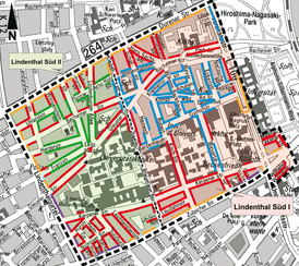 Planungsgebiet Bewohnerparken Lindenthal-Süd I und II (© Stadt Köln)