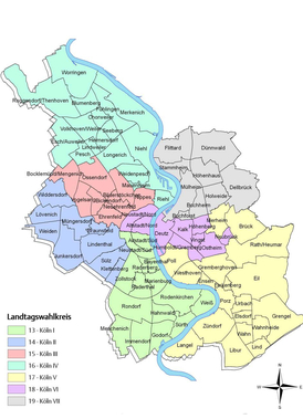 Wahlkreise zur Landtagswahl 2010 (© Stadt Köln)