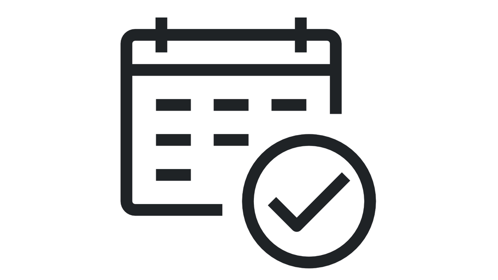 Icon eines Kalenders mit einem umrandeten Häkchen im Vordergrund., Link auf Tag des offenen Denkmals 2025