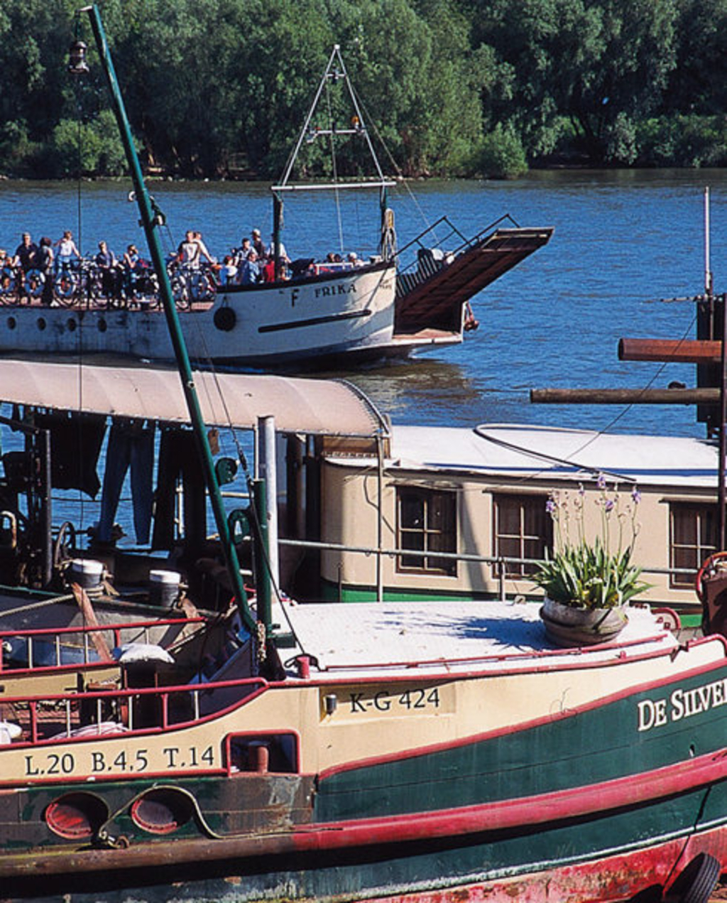 Rheinfähre in Weiß