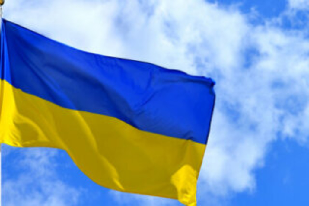 Ukraine Flagge, Link auf Informationen für geflüchtete Menschen aus der Ukraine