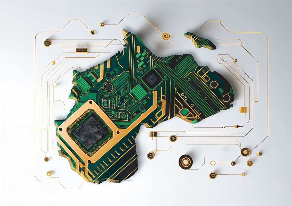 Postkarte Kontur Kontinent Afrika