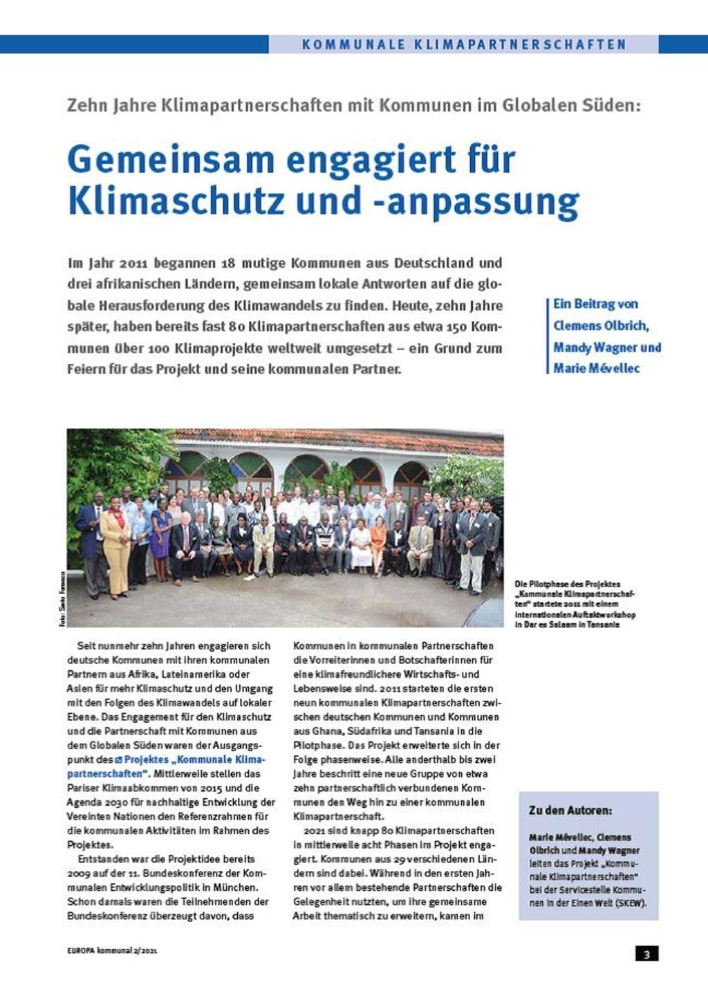 Screenshot Europa kommunal, Nr. 2/2021, 45. Jahrgang, Leitartikel