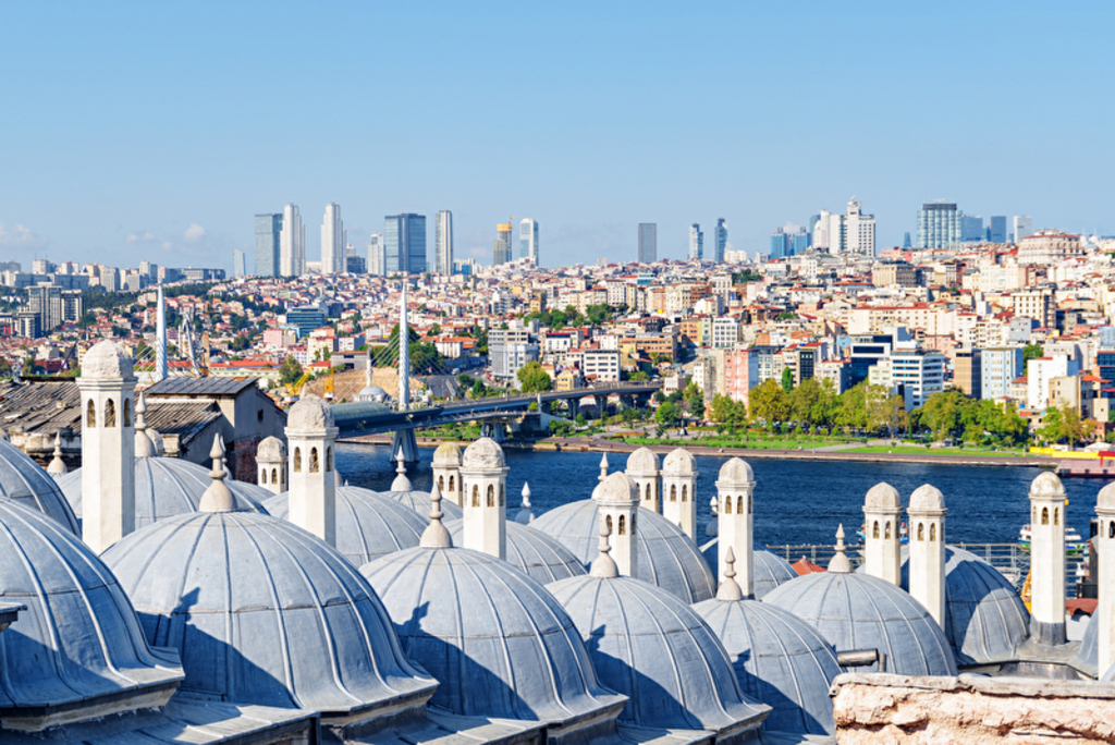 Skyline von Istanbul Luftaufnahme goldenes Horn