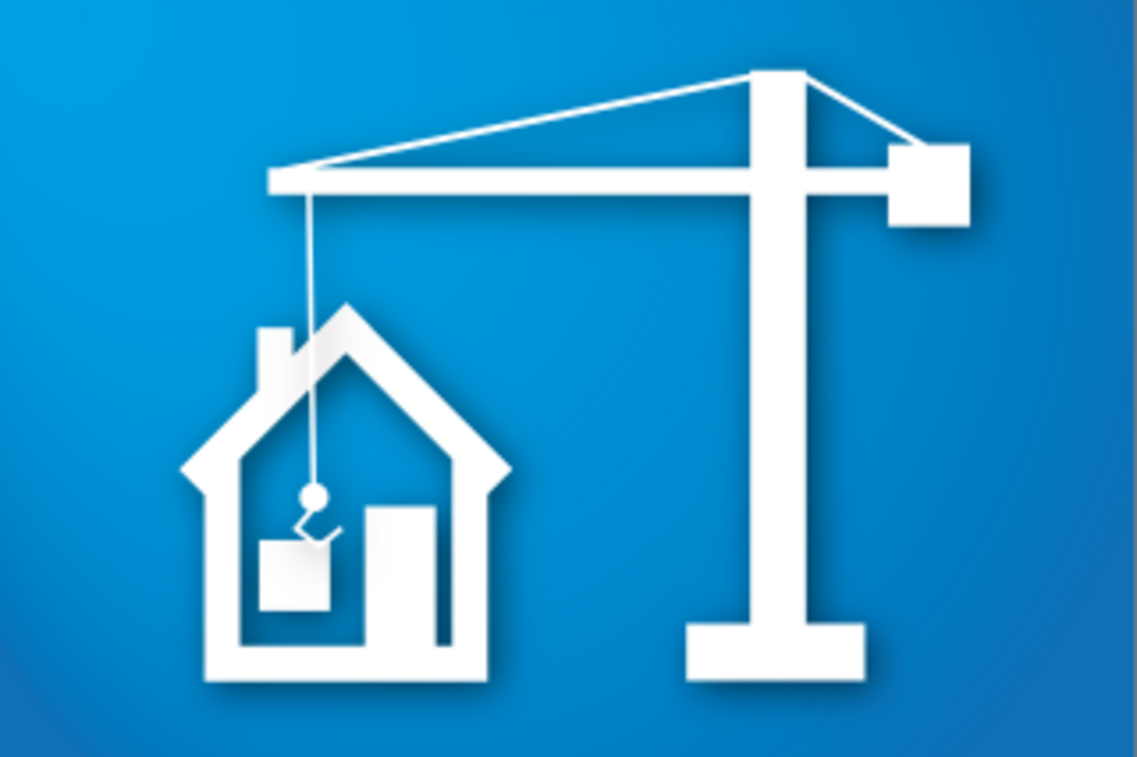 Bauen und Wohnen Piktogramm, Link auf Bauen und Wohnen