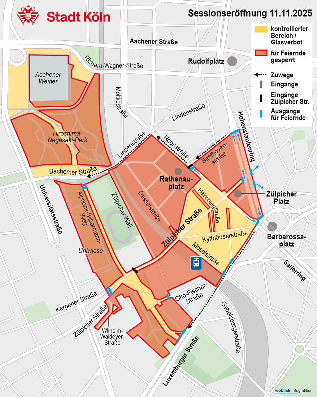 Sessionsstart mit Sperrungen in der Innenstadt