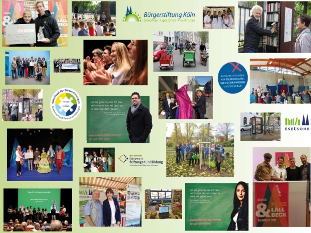 Foto-Collage der Bürgerstiftung Köln bestehend aus zahlreichen Einzelmotiven.