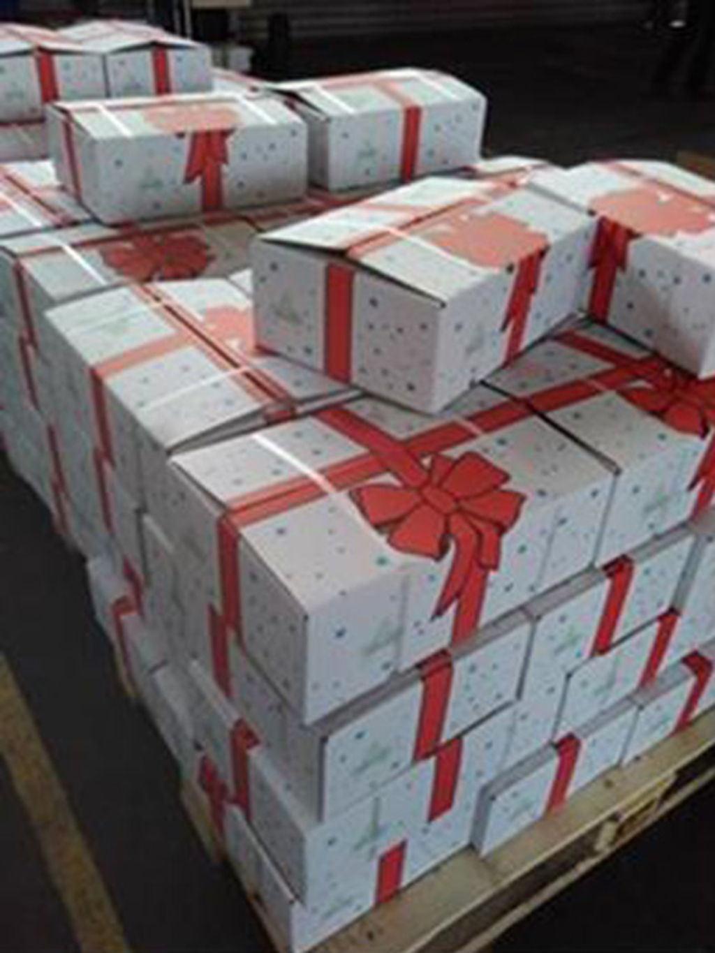 Gepackte Pakete auf Palette