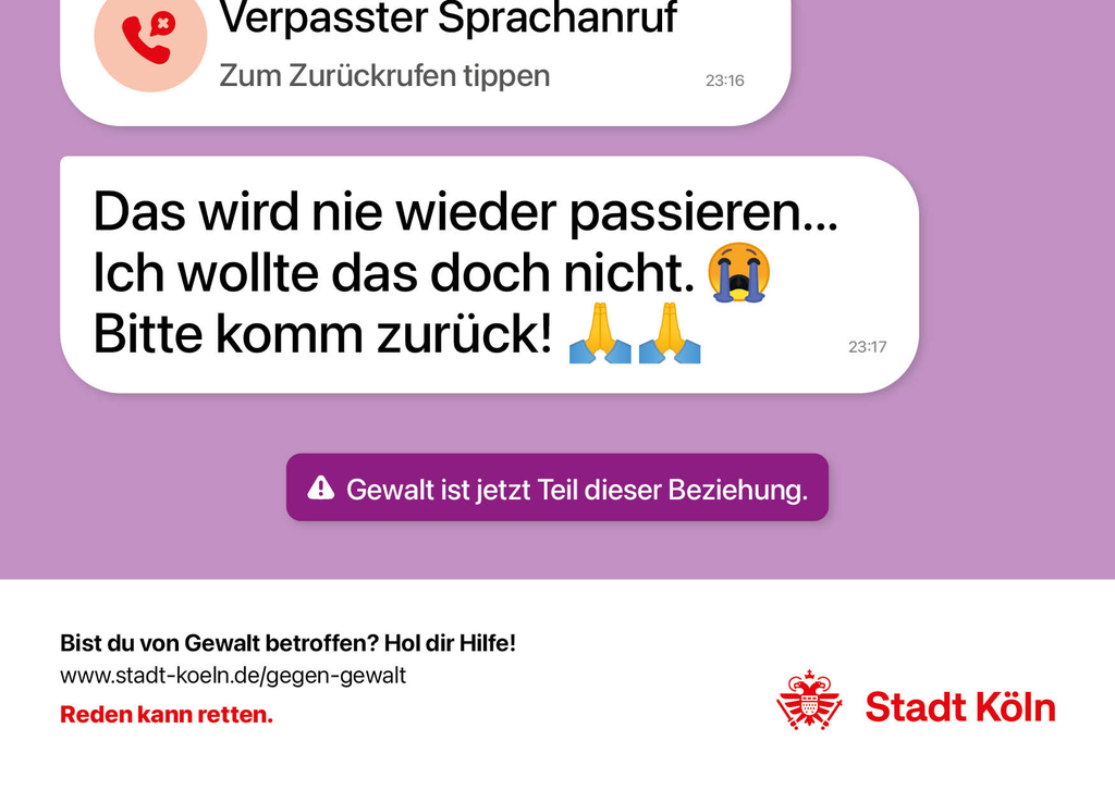 Kampange Leben kann retten. Spruch: Das wird nie wieder passieren...Ich wollte das doch nicht. Bitte komm zurück!