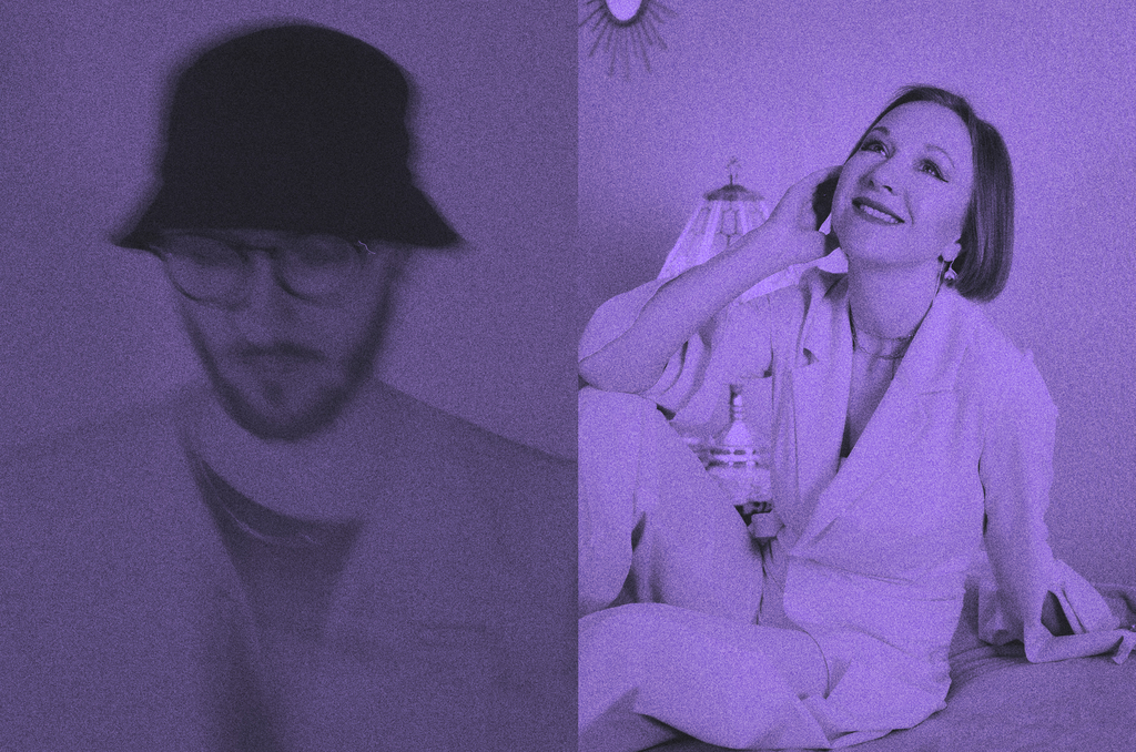 Collage von einem Porträt von Victor Fox und Tamara Lukasheva