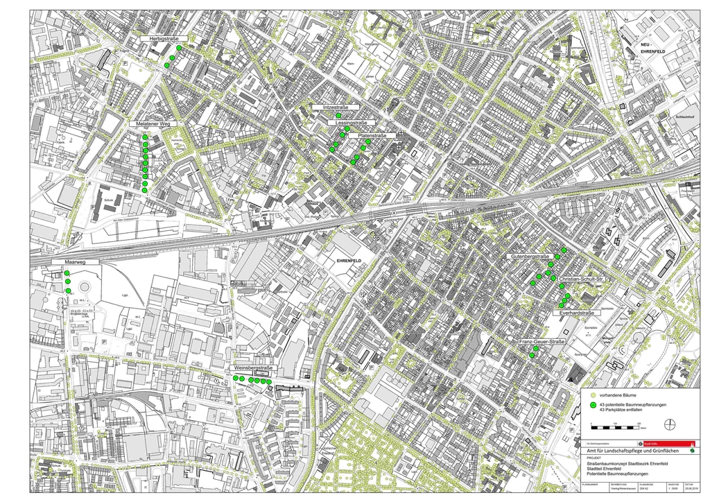 Karte Straßenbaumkonzept