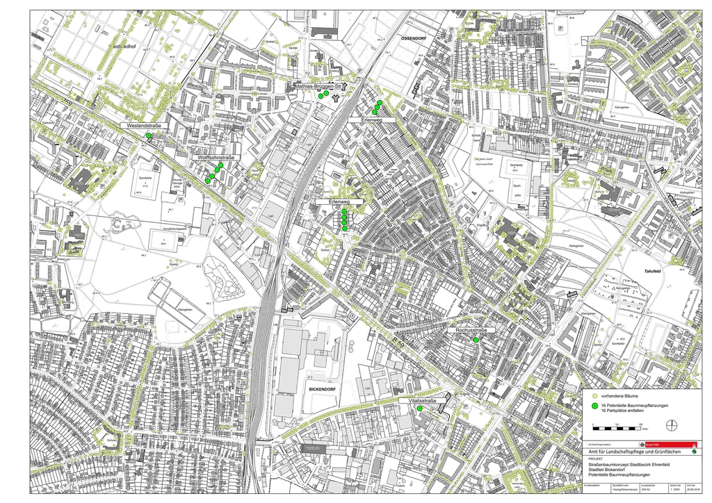 Karte Straßenbaumkonzept