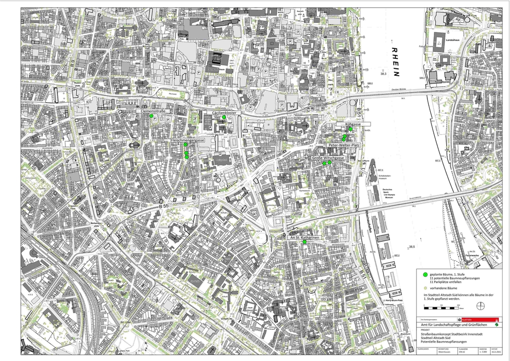 Karte Straßenbaumkonzept