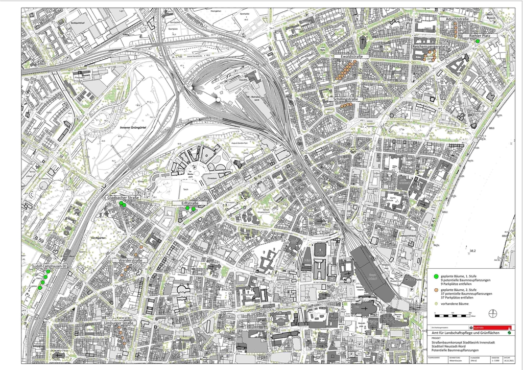 Karte Straßenbaumkonzept