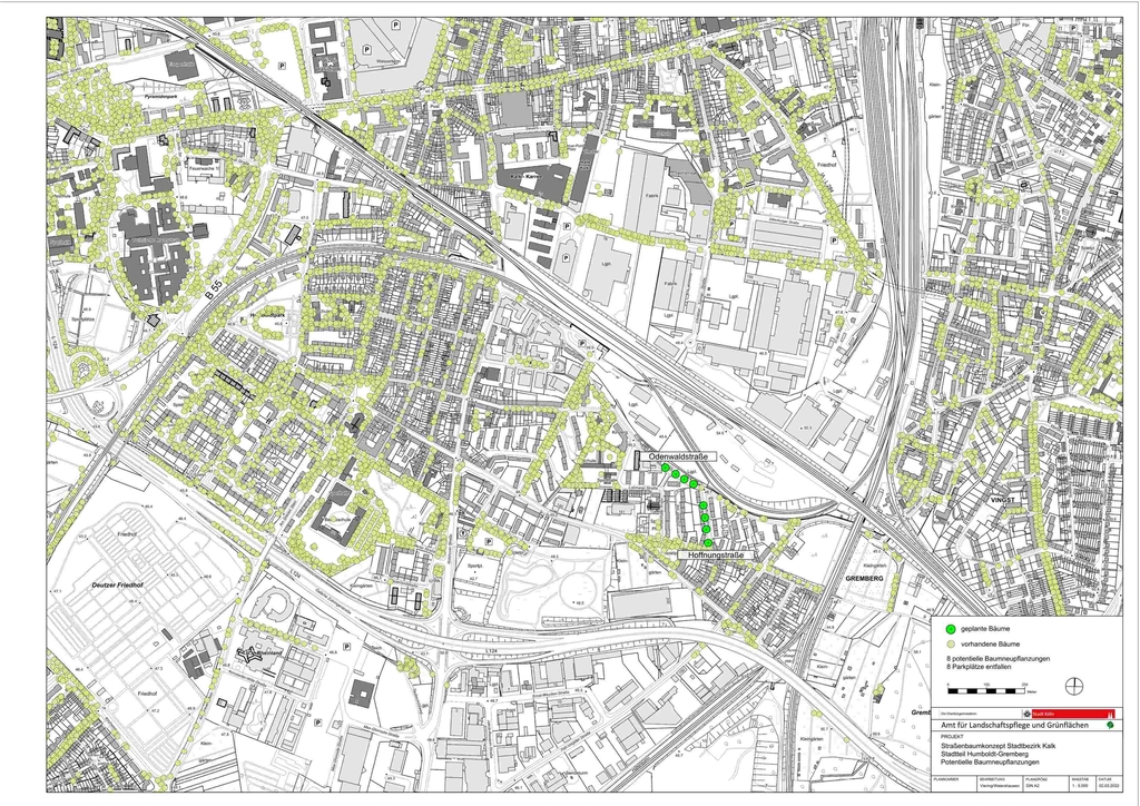 Karte Straßenbaumkonzept