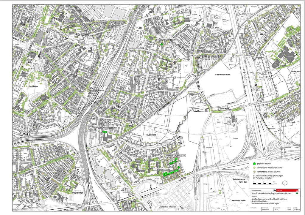 Karte Straßenbaumkonzept