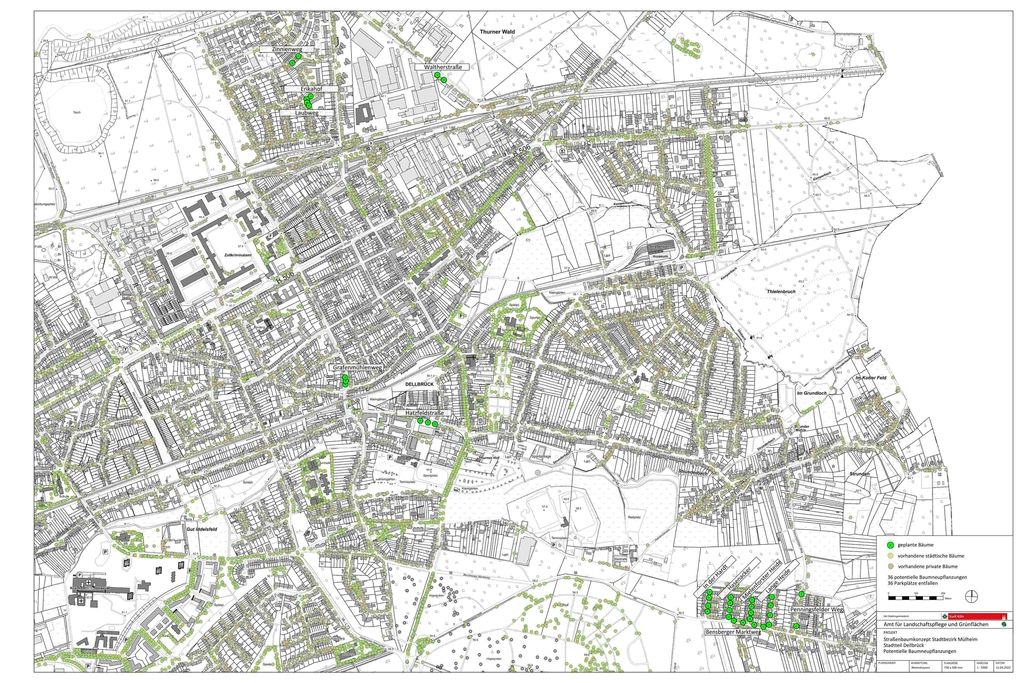 Karte Straßenbaumkonzept