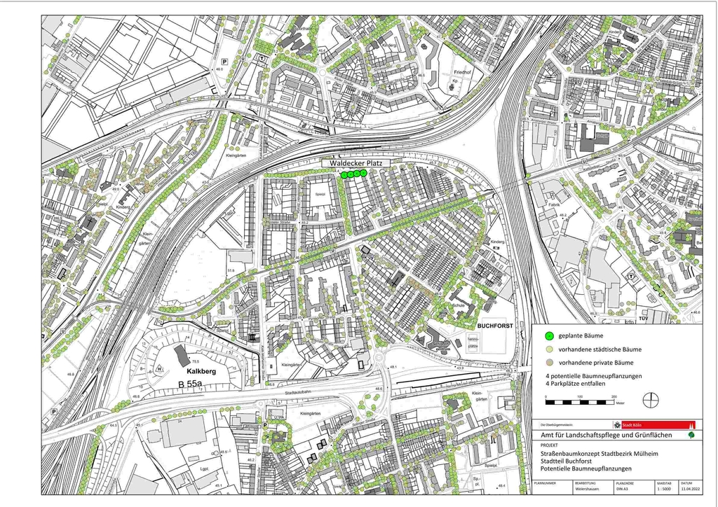 Karte Straßenbaumkonzept