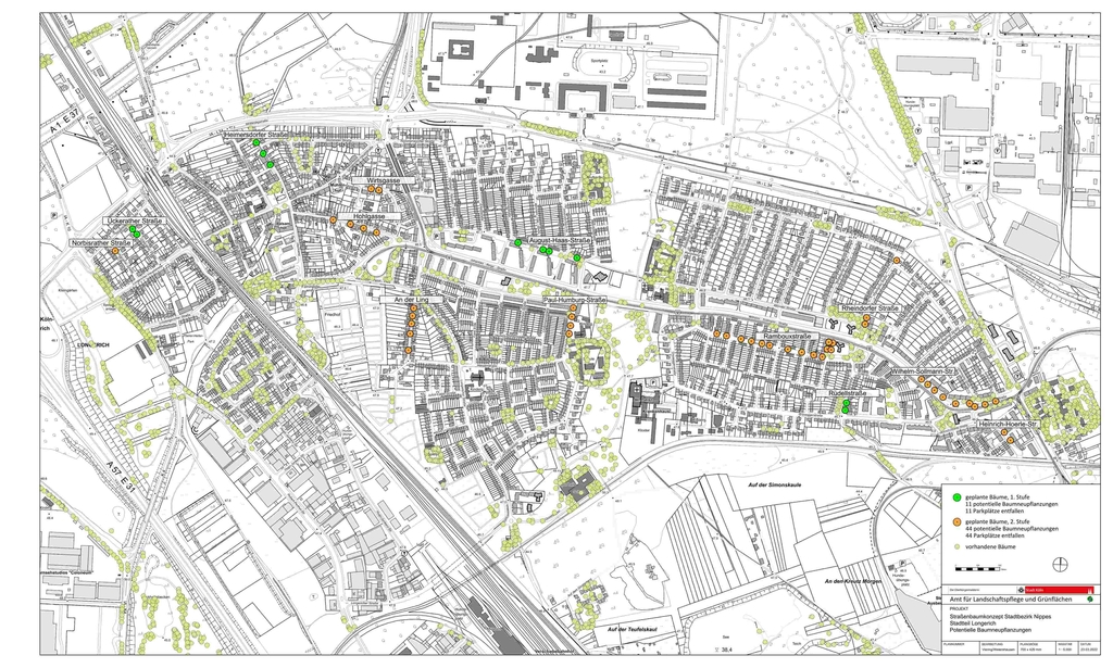 Karte Straßenbaumkonzept