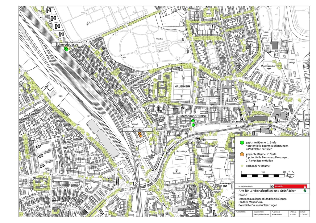 Karte Straßenbaumkonzept