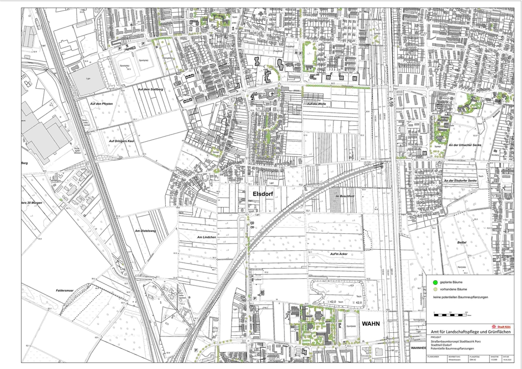 Karte Straßenbaumkonzept