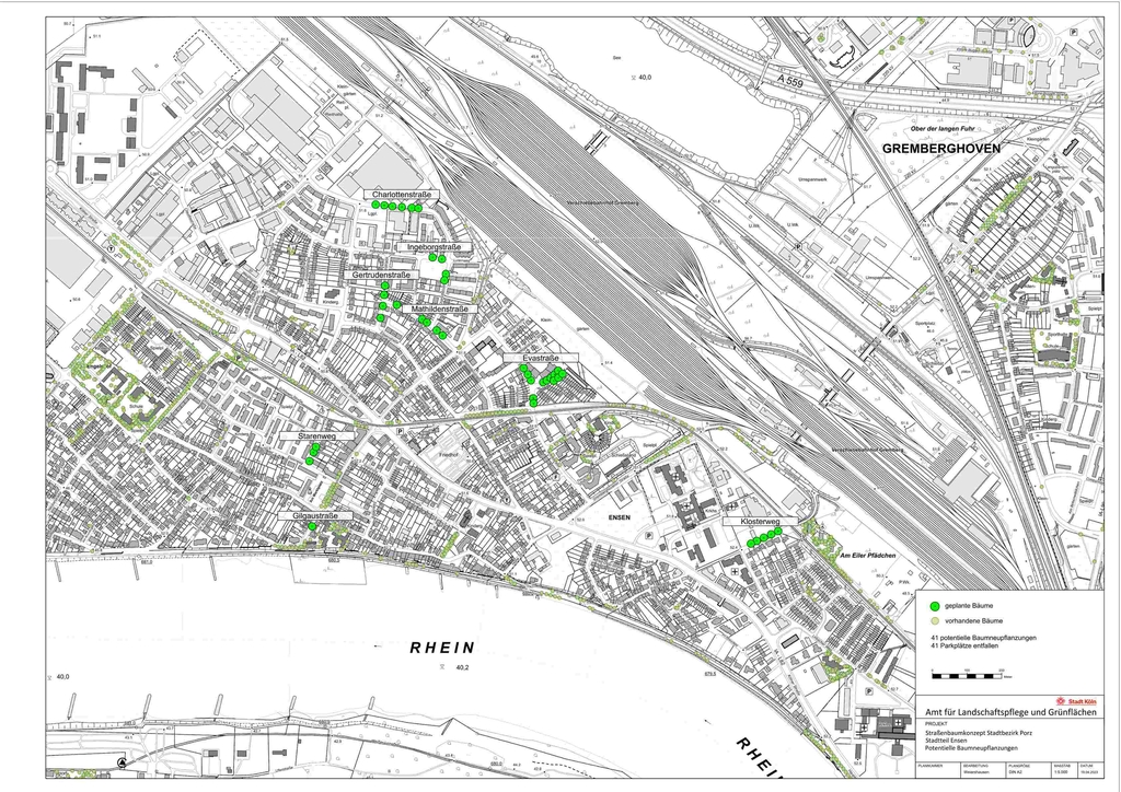 Karte Straßenbaumkonzept