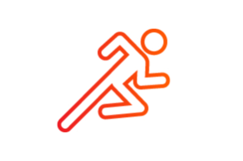 Grafik Sportstadt: Rennende Person, Link auf Kölner Sportjahr 2022