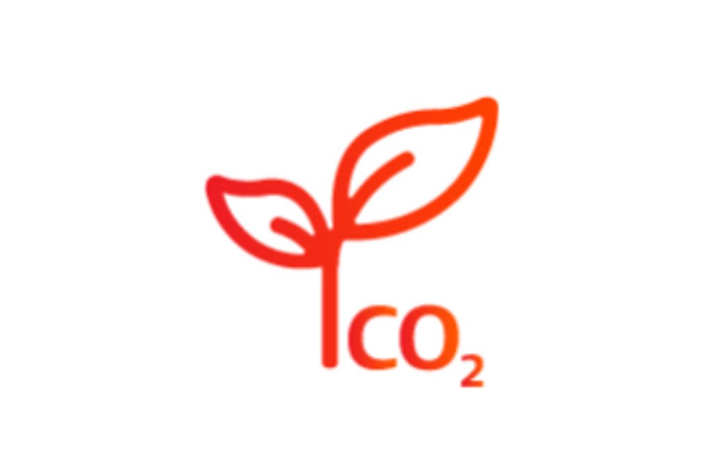 Icon Sprössling mit CO2 Symbol, Link auf Stadtrat beschließt Maßnahmenpaket