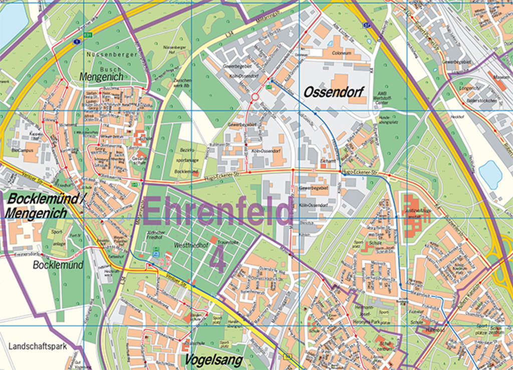 karte köln ehrenfeld Stadtplan Koln 1 25 000 Stadt Koln karte köln ehrenfeld