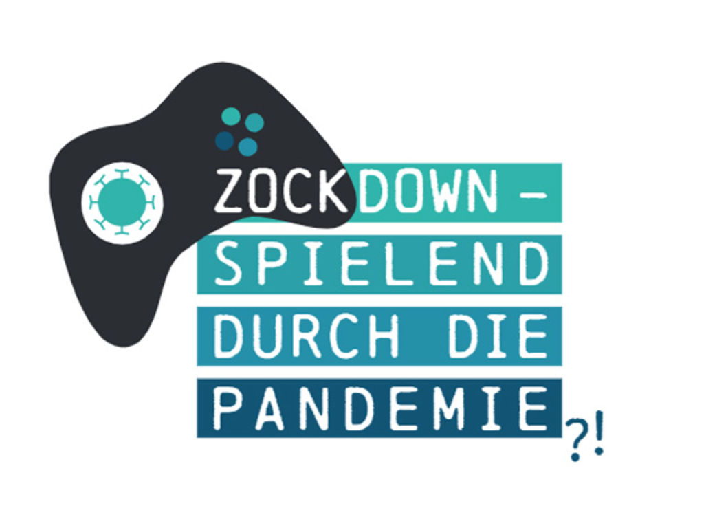 Illustration eines Gamingpads und Schriftzug Zockdown – spielend durch die Pandemie?!