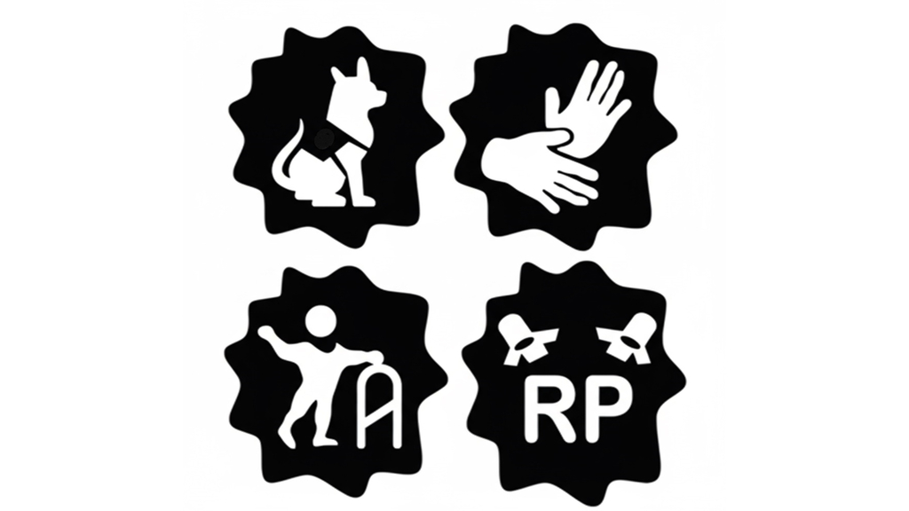 Collage aus vier schwarzen Icons auf weißem Hintergrund, Link auf Barrierefreiheit sichtbar machen - Stadt Köln