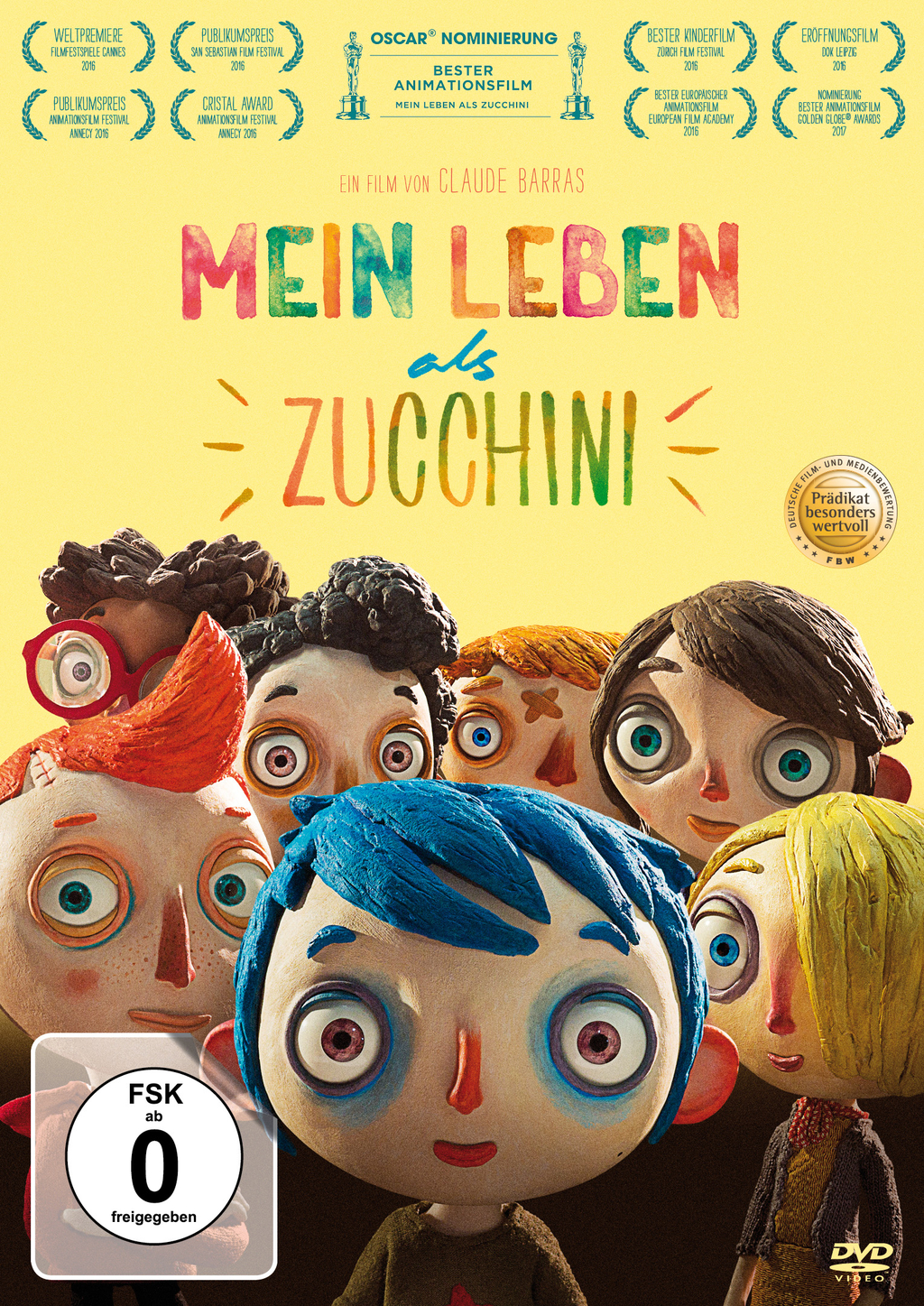 Poster mit Schriftzug: Mein Leben Als Zucchini und Abbildung von Kindern