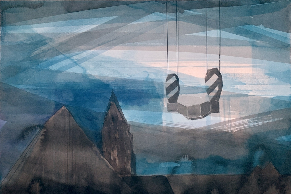 Gemaltes Bild mit Wasserfarben vom Waidmarkt