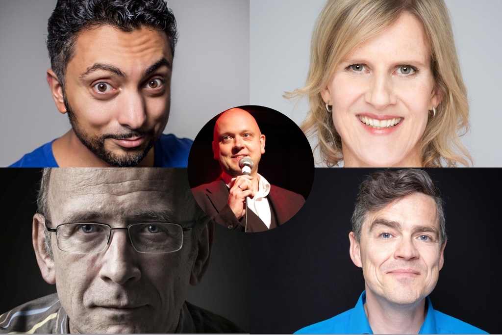 Collage: oben von links: Özgür Cebe, Gerd Buurmann, Vera Deckers, unten von links: Stefan Reusch, Henning Schmidtke,