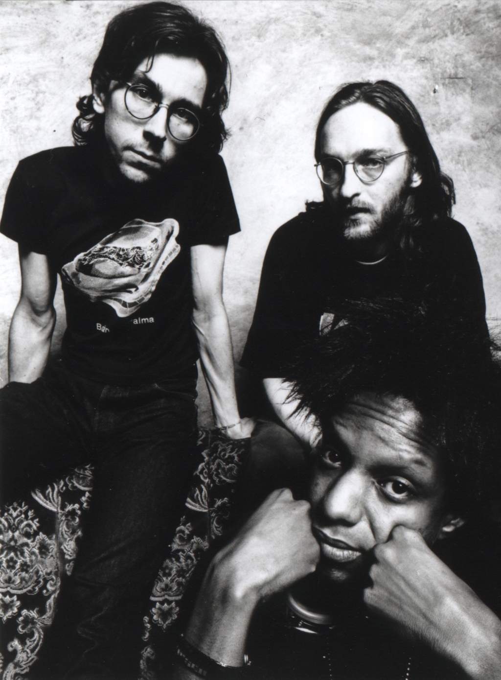 Whirlpool Productions. Von links: Hans Nieswandt, Justus Köhncke, vorne: Erik D. Clark