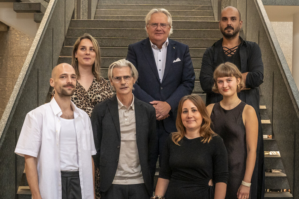 Von links nach rechts: Moritz Riesenbeck, Jorik Bergman, Stefan Charles, Dr. Ralph Elster, Katrin Krause, Aline Sarah Müller und Mohamad Sabbah