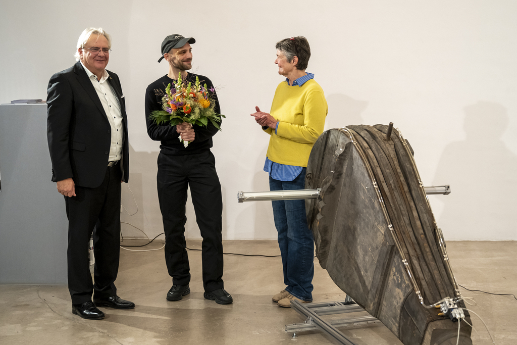 Bürgermeister Dr. Ralph Elster, Moritz Riesenbeck, Astrid Bardenheuer