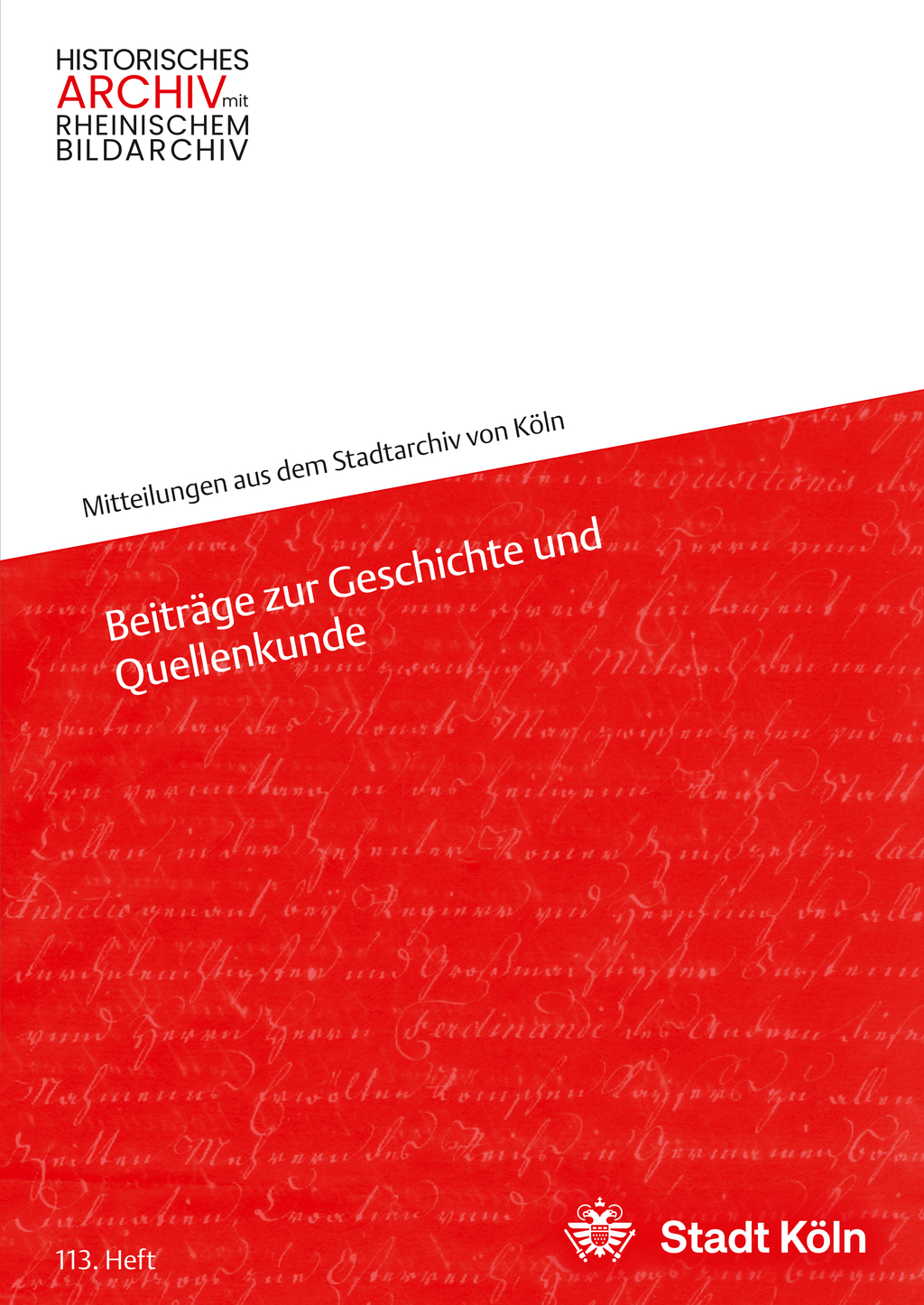 Foto mit Deckblatt des Heftes Mitteilungen aus dem Stadtarchiv von Köln