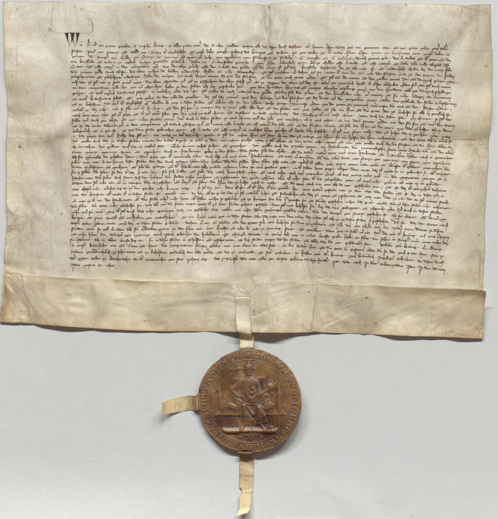 Foto einer Urkunde von Ludwig dem Bayern (Bestand 1 U 2/878)