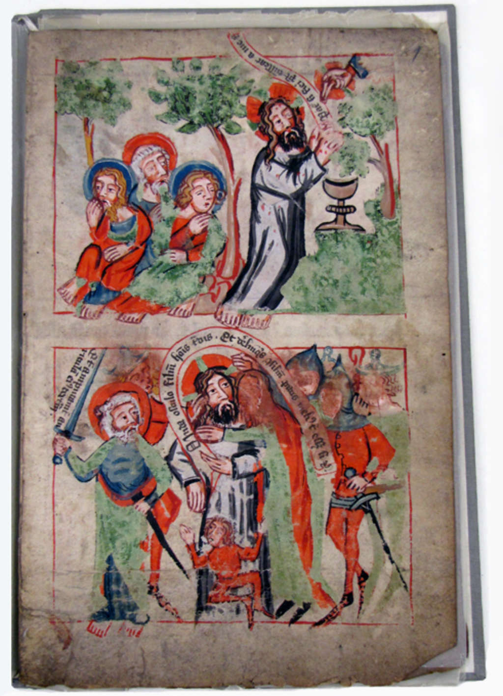 Miniatur aus einer mittelalterlichen Handschrift "Picturae sacrae", 2. Hälfte des 14. Jahrhunderts