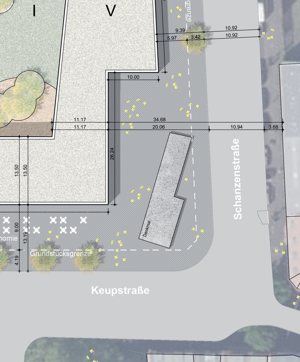 Geplanter Standort des Denkmals zu den NSU-Anschlägen in Köln