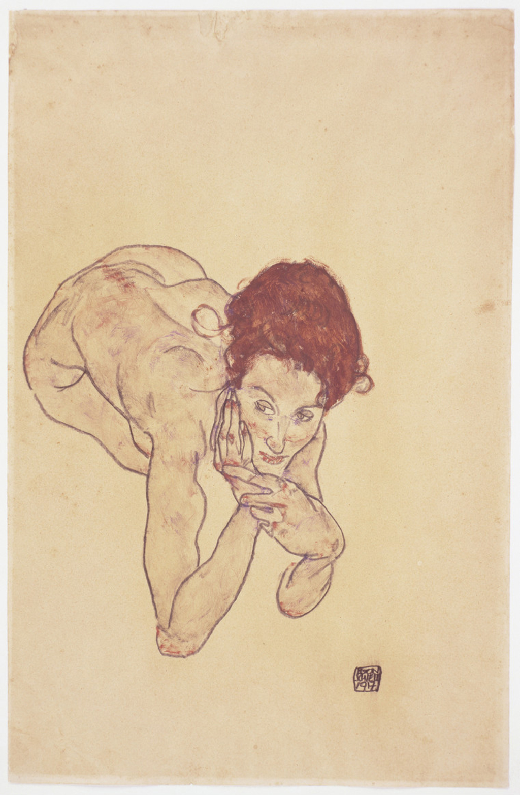 Schiele, Egon, Kauernder weiblicher Akt