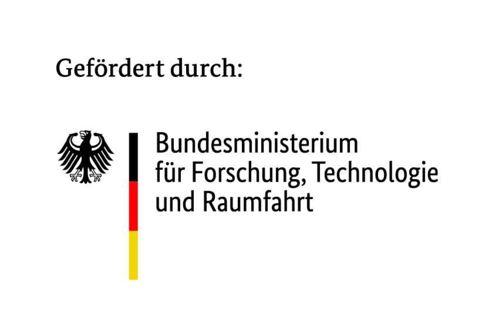 Logo des Bundesministerium für Forschung, Technologie und Raumfahrt, mit der Aufschrift "Gefördert durch: Bundesministerium für Forschung, Technologie und Raumfahrt"